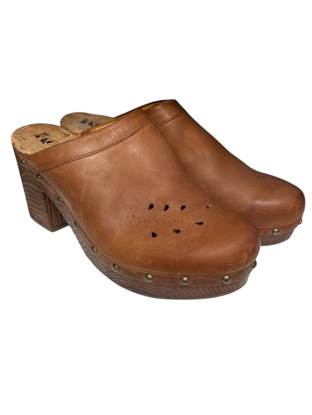 🌻NEW Korks Brandi Bohemian Brown Leather Clogs Womens Size 9